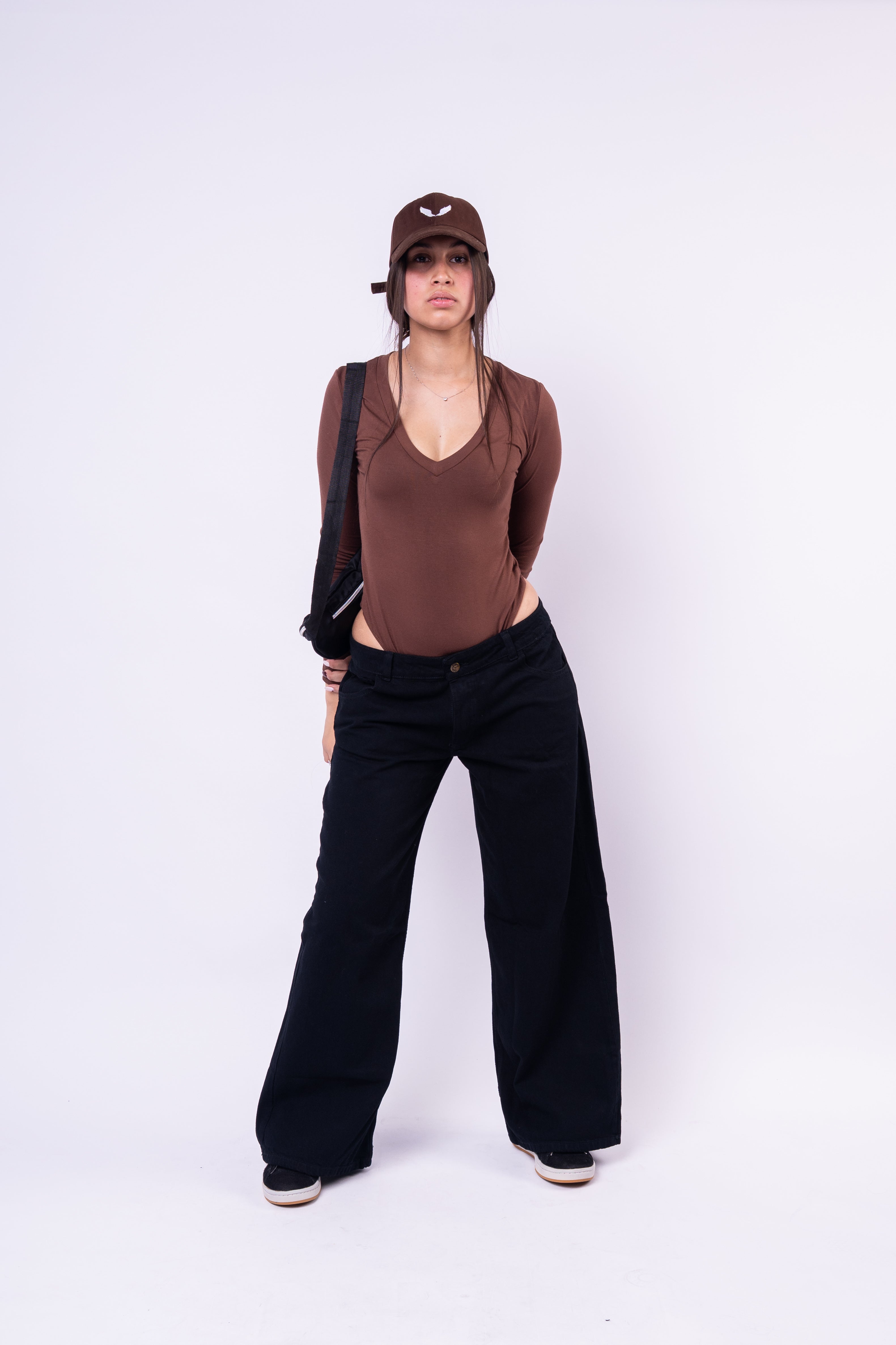 Wide Leg tiro Bajo Black